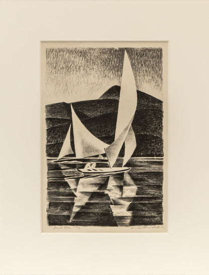Grand Lake (Sailboats, Colorado), Print, dated 1932