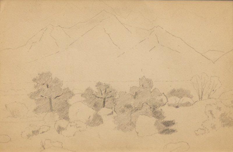Untitled (Sketch of Mountains and Scrub), Drawing, circa 1910
