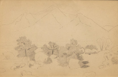 Untitled (Sketch of Mountains and Scrub), Drawing, circa 1910
