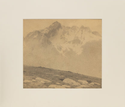 Untitled (Snow Capped Mountain and Tundra Landscape), Drawing, circa 1910