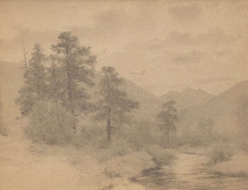 Sunset (Longs Peak Complex), Drawing, circa 1910