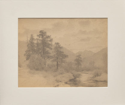 Sunset (Longs Peak Complex), Drawing, circa 1910