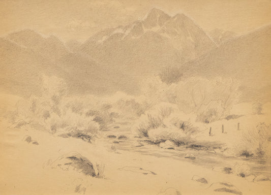 Charles Partridge Adams (1858-1942) artwork for sale. Untitled (Longs Peak area with Creek Bed), Drawing, circa 1910, Denver, Colorado, Art Gallery)