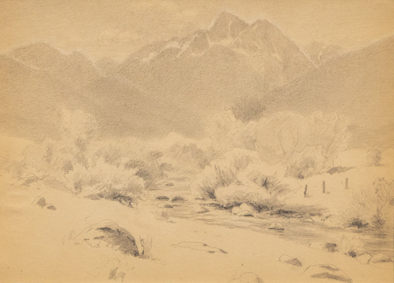 Untitled (Longs Peak Area with Creek Bed), Drawing, circa 1910