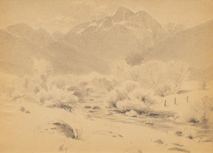 Untitled (Longs Peak Area with Creek Bed), Drawing, circa 1910