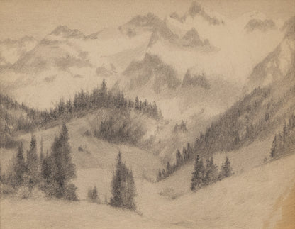 Charles Partridge Adams (1858-1942) artwork for sale. Untitled (Wetterhorn Peak, Colorado. Near Ouray), Drawing, circa 1910, Denver, Colorado, Art Gallery)