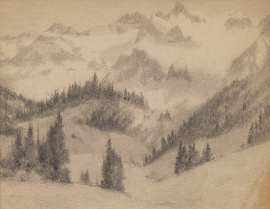Charles Partridge Adams (1858-1942) artwork for sale. Untitled (Wetterhorn Peak, Colorado. Near Ouray), Drawing, circa 1910, Denver, Colorado, Art Gallery)