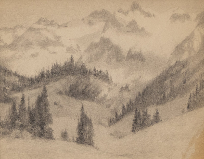 Untitled (Wetterhorn Peak, Colorado. Near Ouray), Drawing, circa 1910