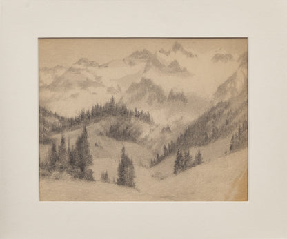 Untitled (Wetterhorn Peak, Colorado. Near Ouray), Drawing, circa 1910