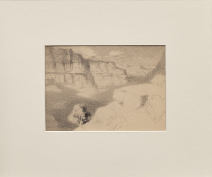 Untitled Canyon Sketch (Possibly Black Canyon, Gunnison, Colorado), Drawing, circa 1910
