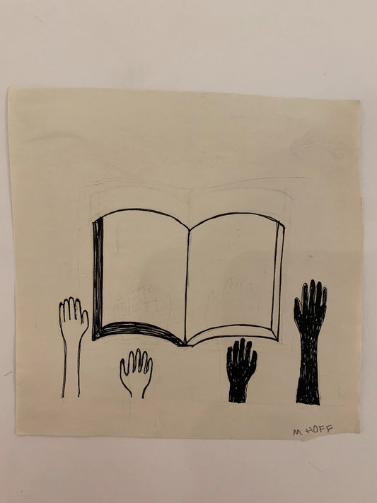 Untitled (Blank Book with Hands), Drawing