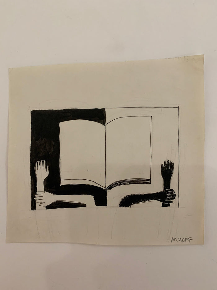 Untitled (Blank Book with  Three Hands), Drawing