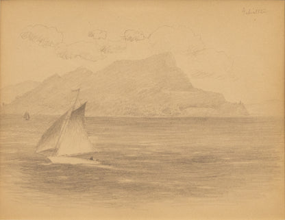 Untitled (Sailboats, Strait of Gibralter), Drawing, circa 1910