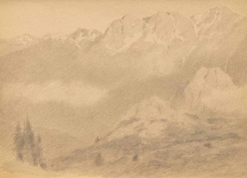 Untitled (Mountainside in the Alps), Drawing, circa 1910