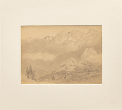 Untitled (Mountainside in the Alps), Drawing, circa 1910
