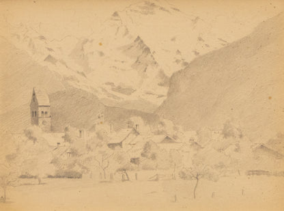 Untitled (Swiss or Italian Alps), Drawing, circa 1910