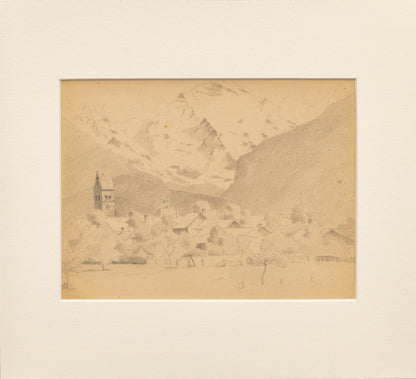 Untitled (Swiss or Italian Alps), Drawing, circa 1910