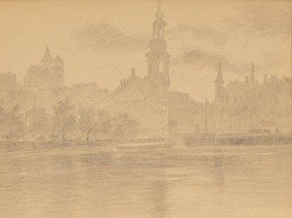 Untitled (Church on Lake, Como), Drawing, circa 1910