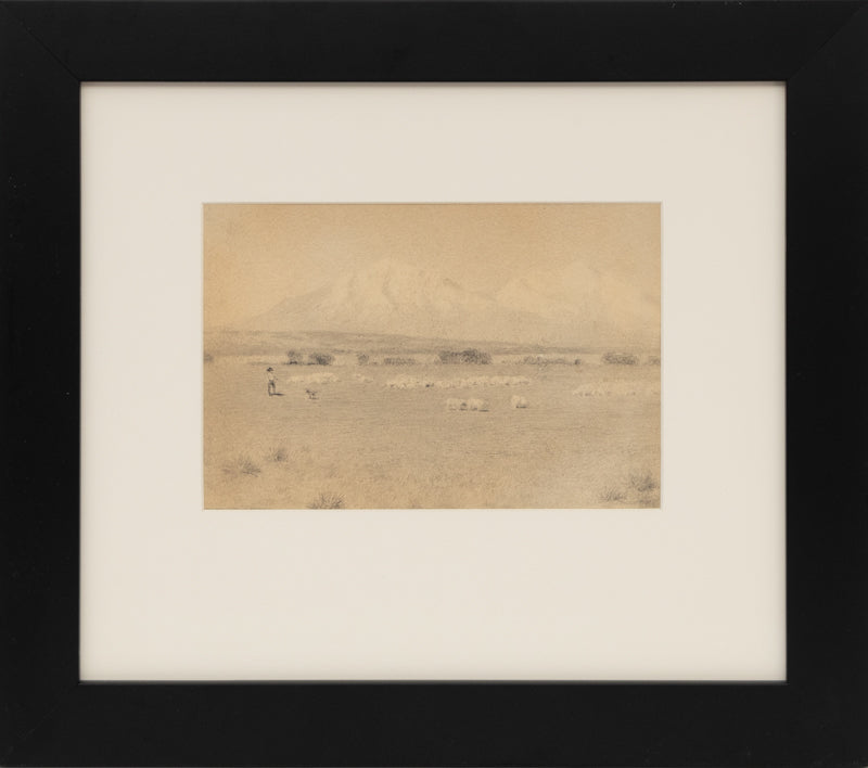 Charles Partridge Adams (1858-1942) artwork for sale. Untitled (Shepherd on Mountain Plateau), Drawing, circa 1910, Denver, Colorado, Art Gallery)