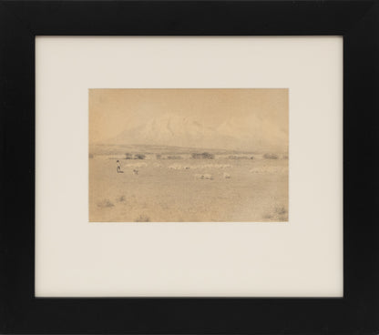 Charles Partridge Adams (1858-1942) artwork for sale. Untitled (Shepherd on Mountain Plateau), Drawing, circa 1910, Denver, Colorado, Art Gallery)