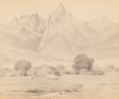 Untitled (Mountain Valley with Peaks), Drawing, circa 1910