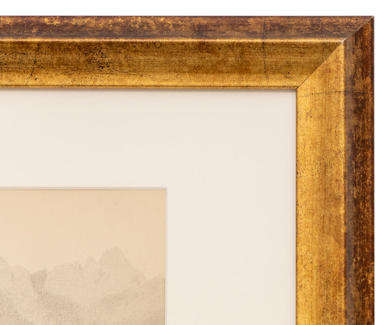 Untitled (Mountain Valley with Peaks), Drawing, circa 1910