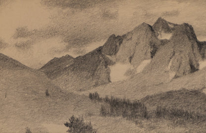 Untitled Field Sketch (Mountains and Valley), Drawing, circa 1910