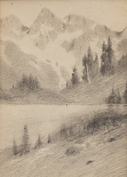 Untitled (Alpine Lake), Drawing, circa 1910