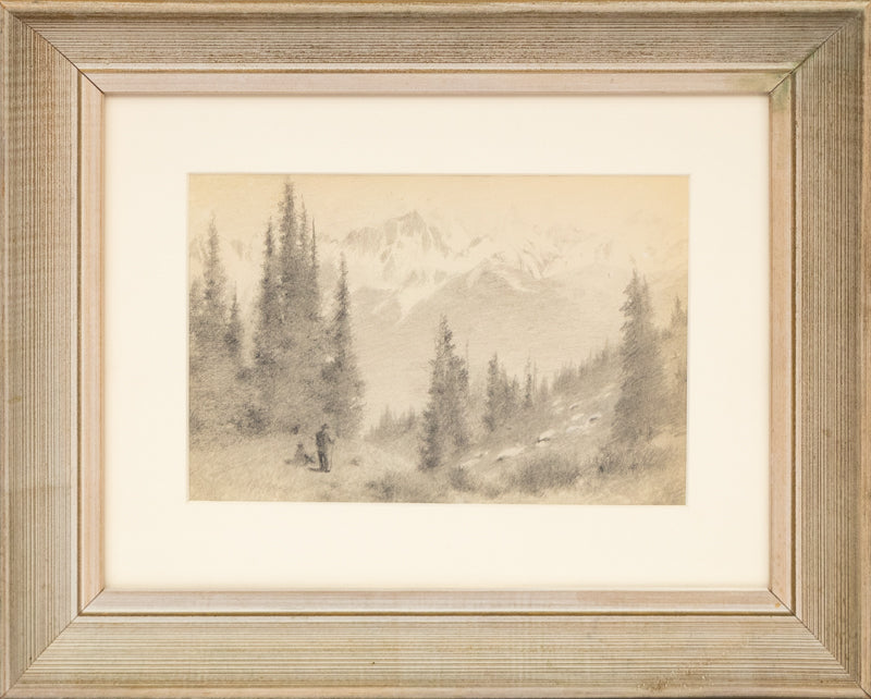 Untitled (Two Men Near Twin Sisters), Drawing, circa 1910
