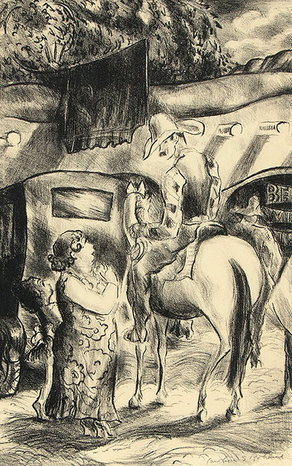 Untitled (Cowboy on Horseback with Tourists), Print, circa 1935