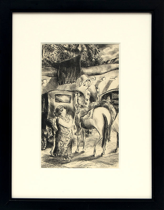 Untitled (Cowboy on Horseback with Tourists), Print, circa 1935