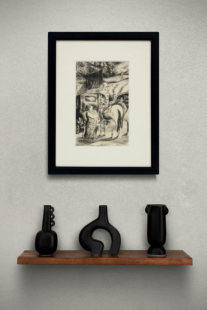 Untitled (Cowboy on Horseback with Tourists), Print, circa 1935