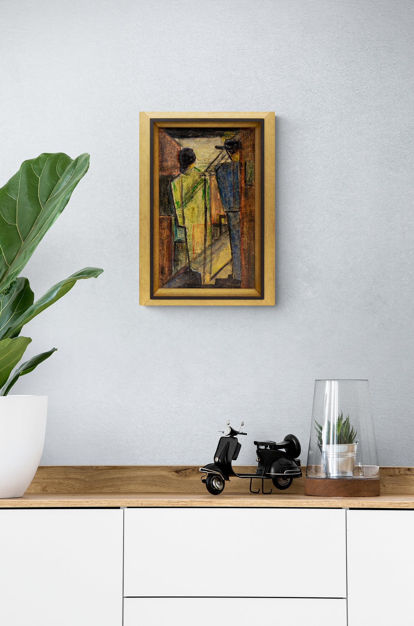 Untitled (Perhaps Stieglitz & O'Keefe), Painting, circa 1950
