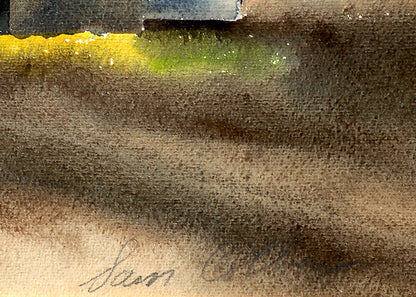 Untitled (Farm and Mountains), Painting, circa 1935