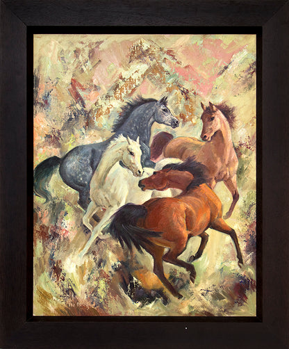 A Little Nippy (Four Horses in Motion), Painting