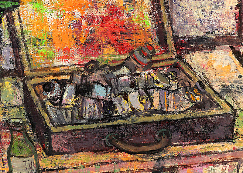 Untitled (Artist's Studio with Paint, Flowers and Abstract Paintings), Painting