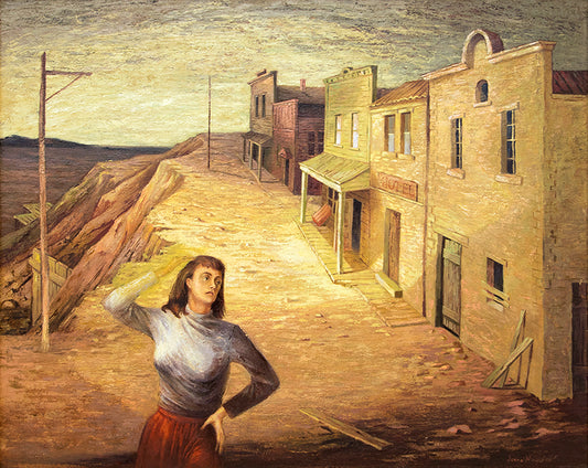 Jenne Magafan (1916-1952) artwork for sale. Deserted Street, Painting, 1946, Denver, Colorado, Art Gallery)