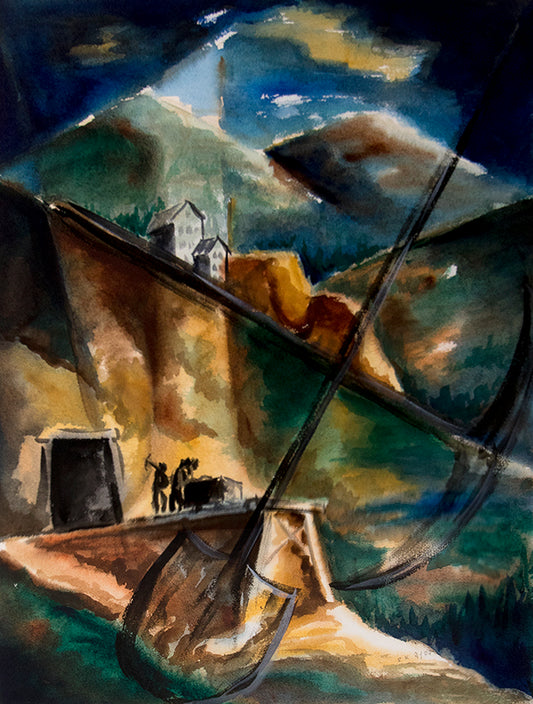 Untitled (Old Mine and Houses, Cortez Colorado), Painting
