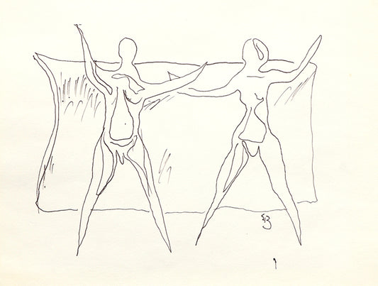 Edgar Britton (1901-1982) artwork for sale. Untitled (Two Figures), Drawing, circa 1970, Denver, Colorado, Art Gallery)