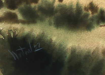 Silent Desert (Tranquil Desert Landscape), Painting, 1957