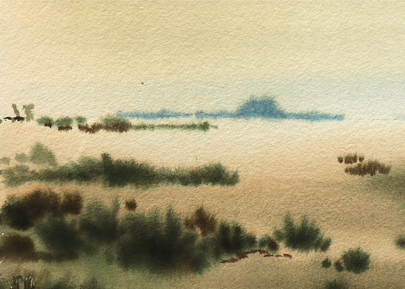 Silent Desert (Tranquil Desert Landscape), Painting, 1957