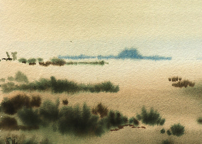 Silent Desert (Tranquil Desert Landscape), Painting, 1957
