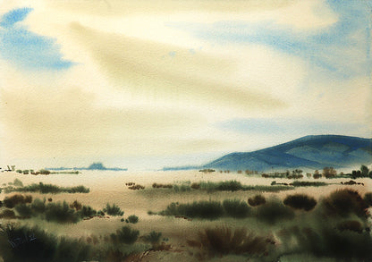 Silent Desert (Tranquil Desert Landscape), Painting, 1957