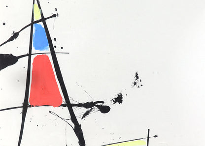 Untitled (Abstract in White, Black, Red, Blue, and Yellow), Painting, circa 1970