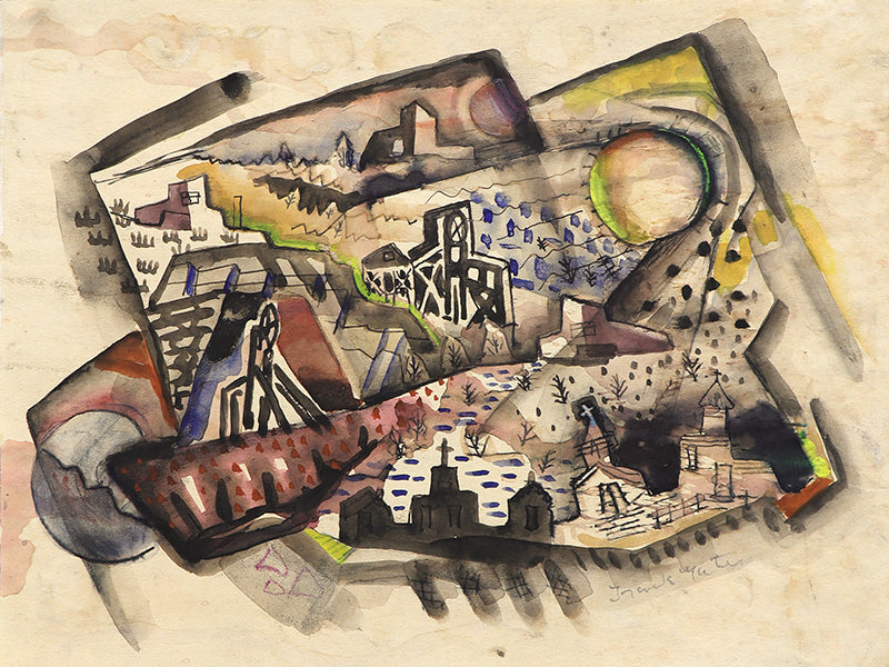 Untitled (Abstract Mining Town), Painting, circa 1935
