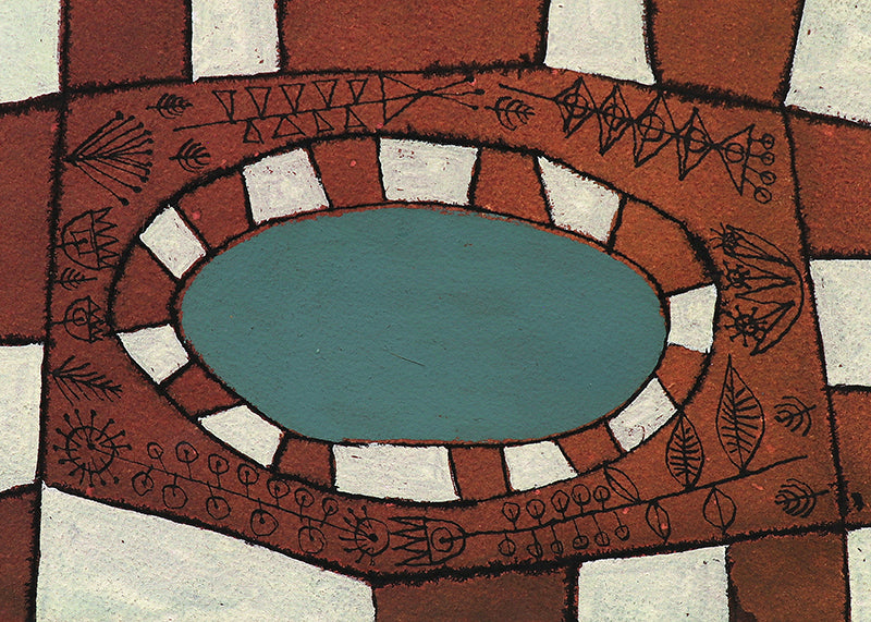 A Small City Park (Abstract in Brown, White, and Teal), Painting, 1946-1952
