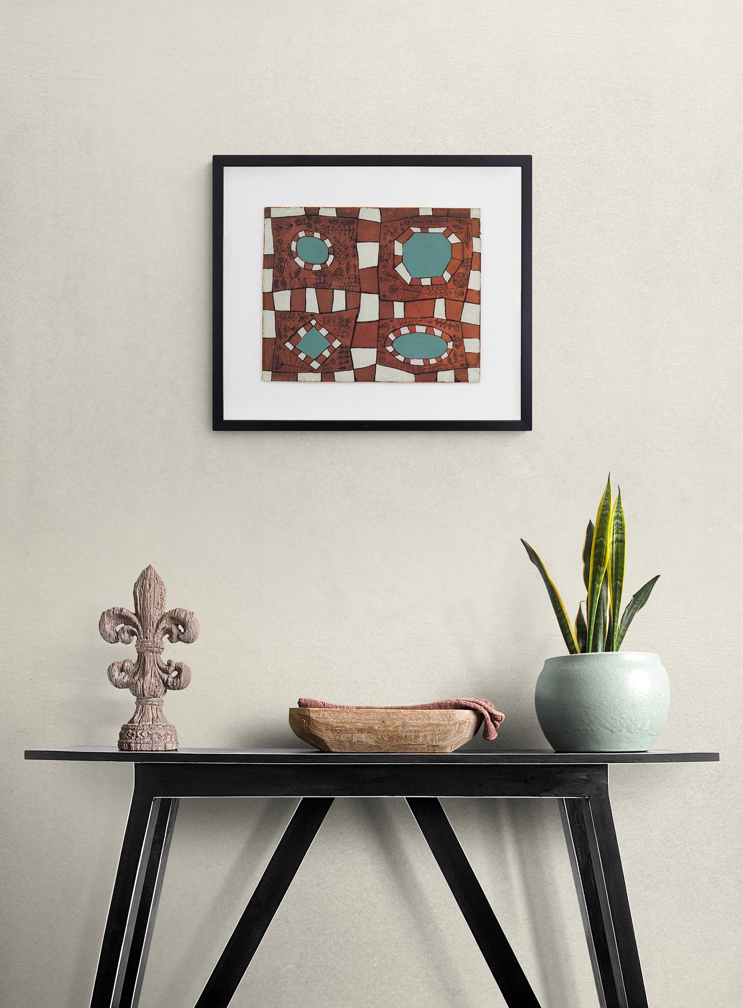 A Small City Park (Abstract in Brown, White, and Teal), Painting, 1946-1952