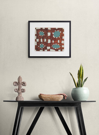 A Small City Park (Abstract in Brown, White, and Teal), Painting, 1946-1952