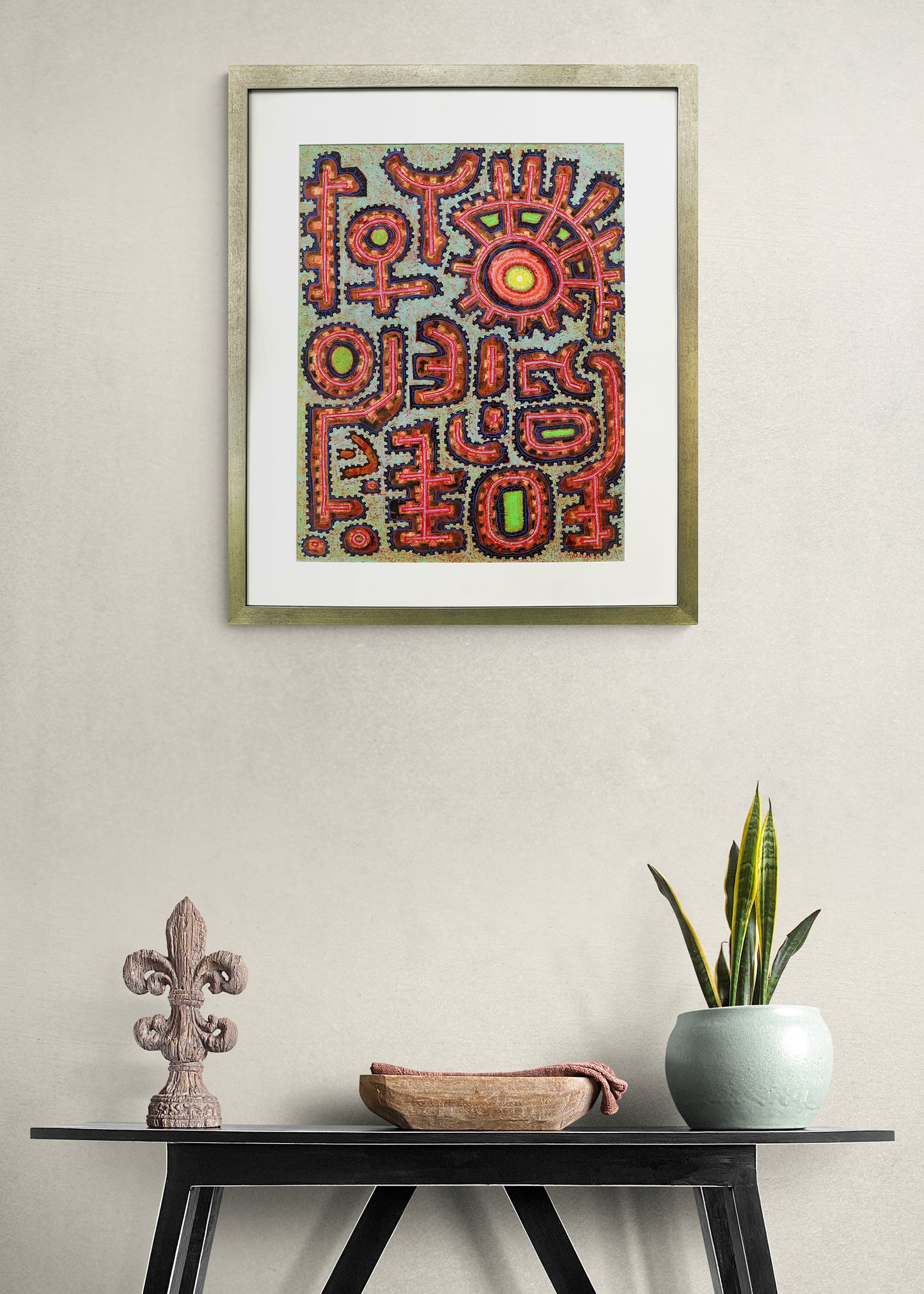 The Garden (Abstract in Red, Orange, Blue, and Green), Painting, 1965