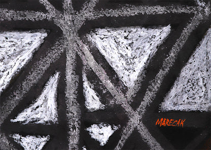 X Marks the Spot (Abstract in Black, Gray, and White), Painting, 1960